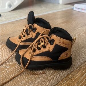Timberland Kids Tan and Black Outdoor Boots